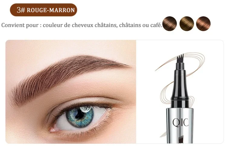 CRAYON À SOURCILS MICROBLADING ÉTANCHE 3D (Noir et Marron)